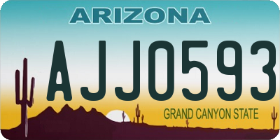 AZ license plate AJJ0593