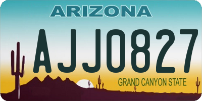 AZ license plate AJJ0827