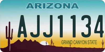 AZ license plate AJJ1134