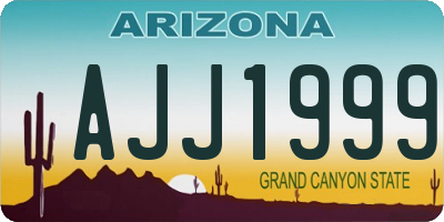 AZ license plate AJJ1999