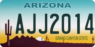 AZ license plate AJJ2014