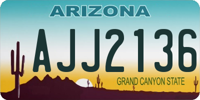 AZ license plate AJJ2136