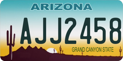 AZ license plate AJJ2458