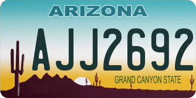 AZ license plate AJJ2692