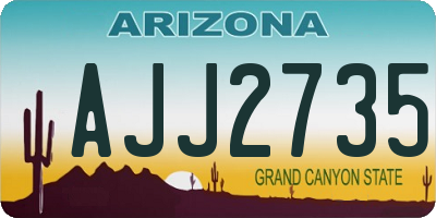 AZ license plate AJJ2735