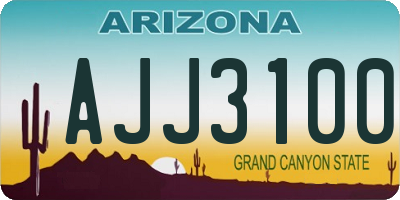 AZ license plate AJJ3100