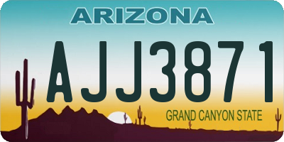 AZ license plate AJJ3871