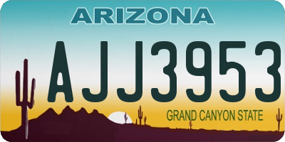 AZ license plate AJJ3953