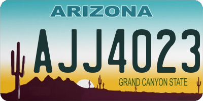 AZ license plate AJJ4023