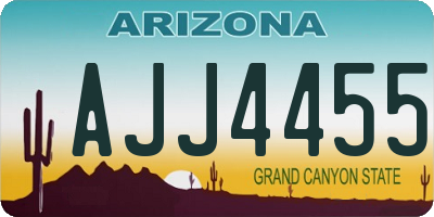 AZ license plate AJJ4455