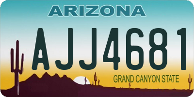AZ license plate AJJ4681