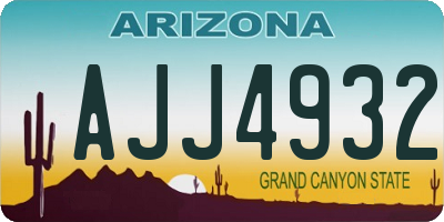 AZ license plate AJJ4932