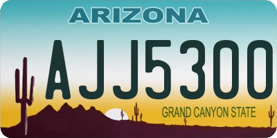 AZ license plate AJJ5300