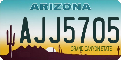 AZ license plate AJJ5705