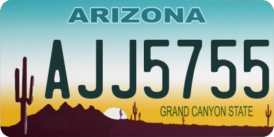 AZ license plate AJJ5755