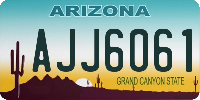 AZ license plate AJJ6061