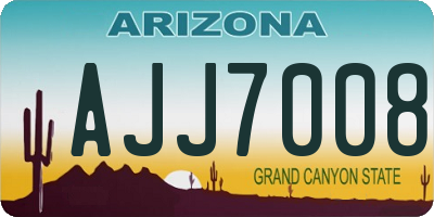 AZ license plate AJJ7008