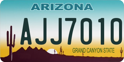 AZ license plate AJJ7010