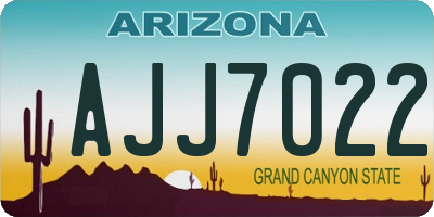 AZ license plate AJJ7022