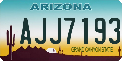 AZ license plate AJJ7193