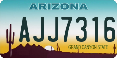 AZ license plate AJJ7316