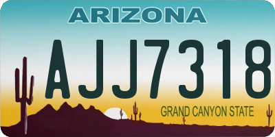 AZ license plate AJJ7318