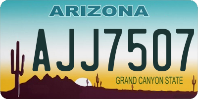 AZ license plate AJJ7507