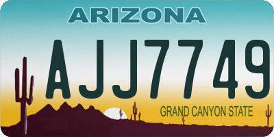 AZ license plate AJJ7749