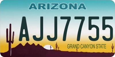 AZ license plate AJJ7755