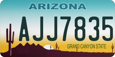 AZ license plate AJJ7835