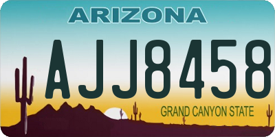 AZ license plate AJJ8458