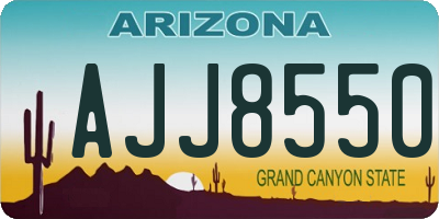 AZ license plate AJJ8550