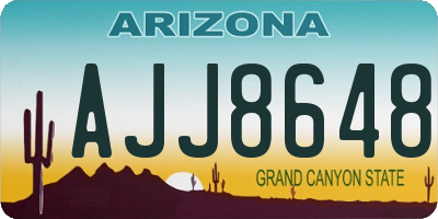 AZ license plate AJJ8648