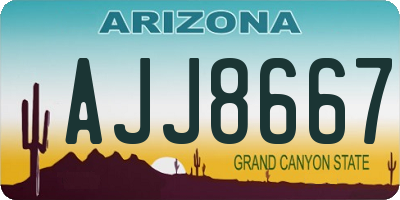 AZ license plate AJJ8667