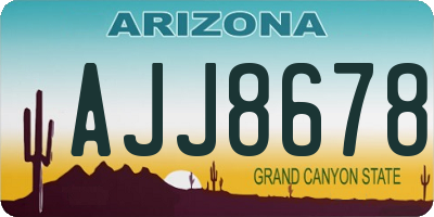 AZ license plate AJJ8678