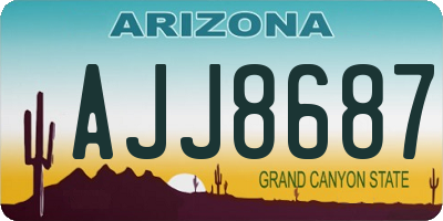 AZ license plate AJJ8687
