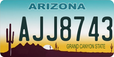 AZ license plate AJJ8743