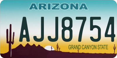 AZ license plate AJJ8754