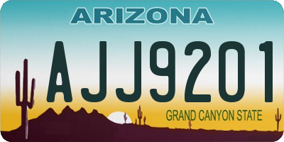 AZ license plate AJJ9201