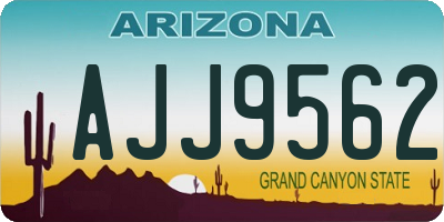 AZ license plate AJJ9562