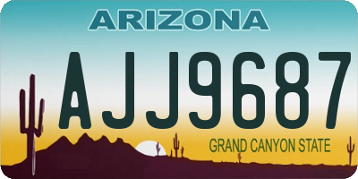 AZ license plate AJJ9687