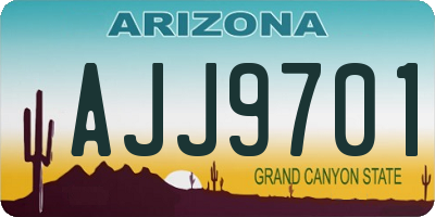 AZ license plate AJJ9701