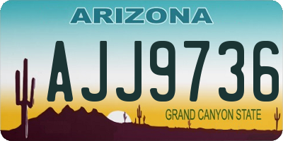 AZ license plate AJJ9736