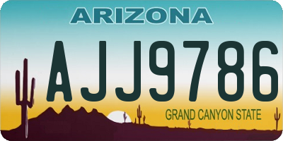 AZ license plate AJJ9786
