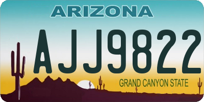 AZ license plate AJJ9822