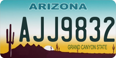 AZ license plate AJJ9832