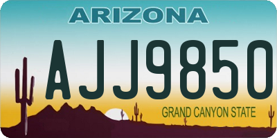 AZ license plate AJJ9850