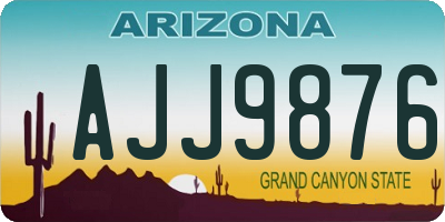 AZ license plate AJJ9876