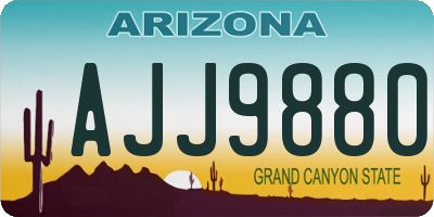 AZ license plate AJJ9880