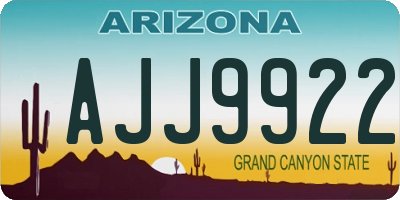 AZ license plate AJJ9922